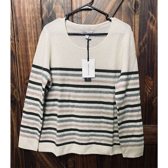 41 Hawthorn Womens Cashmere Stripe Sweater Size XXL - Picture 1 of 5
